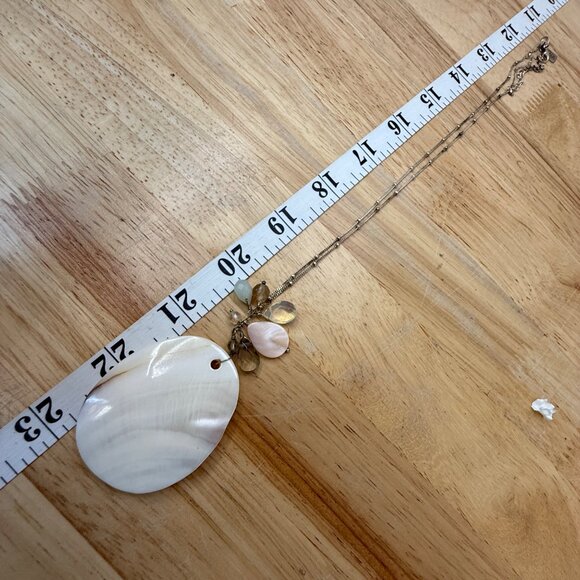 J. Jill 925 Italy Shell Pendant Necklace W/ Gemstone Accents On Sterling Silver - Picture 11 of 13